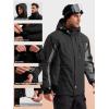 imageFREE SOLDIER Mens Waterproof Ski Snow Jacket Fleece Lined Warm Winter Rain Jacket with Hood Fully Taped SeamsBlack Gray