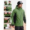 imageFREE SOLDIER Mens Waterproof Ski Snow Jacket Fleece Lined Warm Winter Rain Jacket with Hood Fully Taped SeamsGrass Green