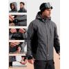 imageFREE SOLDIER Mens Waterproof Ski Snow Jacket Fleece Lined Warm Winter Rain Jacket with Hood Fully Taped SeamsGray Black
