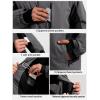 imageFREE SOLDIER Mens Waterproof Ski Snow Jacket Fleece Lined Warm Winter Rain Jacket with Hood Fully Taped SeamsGray Black