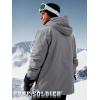 imageFREE SOLDIER Mens Waterproof Ski Snow Jacket Fleece Lined Warm Winter Rain Jacket with Hood Fully Taped SeamsLight Gray