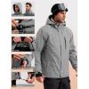 imageFREE SOLDIER Mens Waterproof Ski Snow Jacket Fleece Lined Warm Winter Rain Jacket with Hood Fully Taped SeamsLight Gray