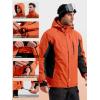 imageFREE SOLDIER Mens Waterproof Ski Snow Jacket Fleece Lined Warm Winter Rain Jacket with Hood Fully Taped SeamsOrange Black