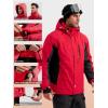 imageFREE SOLDIER Mens Waterproof Ski Snow Jacket Fleece Lined Warm Winter Rain Jacket with Hood Fully Taped SeamsRed Black