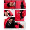 imageFREE SOLDIER Mens Waterproof Ski Snow Jacket Fleece Lined Warm Winter Rain Jacket with Hood Fully Taped SeamsRed Black