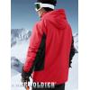 imageFREE SOLDIER Mens Waterproof Ski Snow Jacket Fleece Lined Warm Winter Rain Jacket with Hood Fully Taped SeamsRed Black