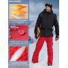 imageFREE SOLDIER Mens Waterproof Snow Insulated Pants Winter Skiing Snowboarding Pants with Zipper PocketsRed