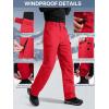 imageFREE SOLDIER Mens Waterproof Snow Insulated Pants Winter Skiing Snowboarding Pants with Zipper PocketsRed