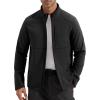 imageFREE SOLDIER Mens Waterproof Softshell Jacket Lightweight Fleece Lined Jacket Outdoor Hiking WindbreakerBlack