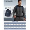 imageFREE SOLDIER Mens Waterproof Softshell Jacket Lightweight Fleece Lined Jacket Outdoor Hiking WindbreakerDark Navy