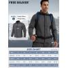 imageFREE SOLDIER Mens Waterproof Softshell Jacket Lightweight Fleece Lined Jacket Outdoor Hiking WindbreakerGrey