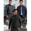 imageFREE SOLDIER Mens Waterproof Softshell Jacket Lightweight Fleece Lined Jacket Outdoor Hiking WindbreakerGrey
