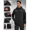 imageFREE SOLDIER Mens Waterproof Softshell Jacket Thick Fleece Lined Outdoor Jacket Tactical Military Hoodie WindbreakerBlack