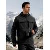 imageFREE SOLDIER Mens Waterproof Softshell Jacket Thick Fleece Lined Outdoor Jacket Tactical Military Hoodie WindbreakerBlack