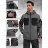 imageFREE SOLDIER Mens Waterproof Softshell Jacket Thick Fleece Lined Outdoor Jacket Tactical Military Hoodie WindbreakerBlack Gray