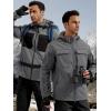 imageFREE SOLDIER Mens Waterproof Softshell Jacket Thick Fleece Lined Outdoor Jacket Tactical Military Hoodie WindbreakerBlack Gray