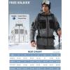 imageFREE SOLDIER Mens Waterproof Softshell Jacket Thick Fleece Lined Outdoor Jacket Tactical Military Hoodie WindbreakerBlack Gray