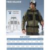 imageFREE SOLDIER Mens Waterproof Softshell Jacket Thick Fleece Lined Outdoor Jacket Tactical Military Hoodie WindbreakerBlack Green