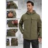imageFREE SOLDIER Mens Waterproof Softshell Jacket Thick Fleece Lined Outdoor Jacket Tactical Military Hoodie WindbreakerGreen
