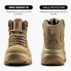 imageFREE SOLDIER Mens Waterproof Tactical Hiking Boots Combat Work Boots Desert Military BootsBrown