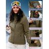 imageFREE SOLDIER Womens Waterproof Ski Snow Jacket Fleece Lined Warm Winter Rain Jacket with Hood Fully Taped SeamsArmy Green