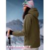 imageFREE SOLDIER Womens Waterproof Ski Snow Jacket Fleece Lined Warm Winter Rain Jacket with Hood Fully Taped SeamsArmy Green