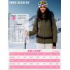 imageFREE SOLDIER Womens Waterproof Ski Snow Jacket Fleece Lined Warm Winter Rain Jacket with Hood Fully Taped SeamsArmy Green