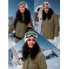 imageFREE SOLDIER Womens Waterproof Ski Snow Jacket Fleece Lined Warm Winter Rain Jacket with Hood Fully Taped SeamsArmy Green