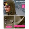 imageFREE SOLDIER Womens Waterproof Ski Snow Jacket Fleece Lined Warm Winter Rain Jacket with Hood Fully Taped SeamsArmy Green