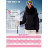 imageFREE SOLDIER Womens Waterproof Ski Snow Jacket Fleece Lined Warm Winter Rain Jacket with Hood Fully Taped SeamsBlack