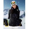 imageFREE SOLDIER Womens Waterproof Ski Snow Jacket Fleece Lined Warm Winter Rain Jacket with Hood Fully Taped SeamsBlack
