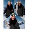 imageFREE SOLDIER Womens Waterproof Ski Snow Jacket Fleece Lined Warm Winter Rain Jacket with Hood Fully Taped SeamsBlack