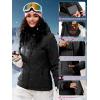 imageFREE SOLDIER Womens Waterproof Ski Snow Jacket Fleece Lined Warm Winter Rain Jacket with Hood Fully Taped SeamsBlack