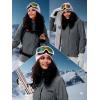 imageFREE SOLDIER Womens Waterproof Ski Snow Jacket Fleece Lined Warm Winter Rain Jacket with Hood Fully Taped SeamsCharcoal Gray