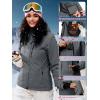 imageFREE SOLDIER Womens Waterproof Ski Snow Jacket Fleece Lined Warm Winter Rain Jacket with Hood Fully Taped SeamsCharcoal Gray