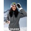 imageFREE SOLDIER Womens Waterproof Ski Snow Jacket Fleece Lined Warm Winter Rain Jacket with Hood Fully Taped SeamsCharcoal Gray