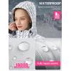 imageFREE SOLDIER Womens Waterproof Ski Snow Jacket Fleece Lined Warm Winter Rain Jacket with Hood Fully Taped SeamsGeometric Plaid