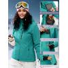 imageFREE SOLDIER Womens Waterproof Ski Snow Jacket Fleece Lined Warm Winter Rain Jacket with Hood Fully Taped SeamsLake Blue
