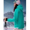 imageFREE SOLDIER Womens Waterproof Ski Snow Jacket Fleece Lined Warm Winter Rain Jacket with Hood Fully Taped SeamsLake Blue