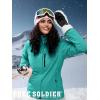 imageFREE SOLDIER Womens Waterproof Ski Snow Jacket Fleece Lined Warm Winter Rain Jacket with Hood Fully Taped SeamsLake Blue