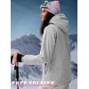 imageFREE SOLDIER Womens Waterproof Ski Snow Jacket Fleece Lined Warm Winter Rain Jacket with Hood Fully Taped SeamsLight Gray