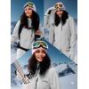 imageFREE SOLDIER Womens Waterproof Ski Snow Jacket Fleece Lined Warm Winter Rain Jacket with Hood Fully Taped SeamsLight Gray