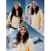 imageFREE SOLDIER Womens Waterproof Ski Snow Jacket Fleece Lined Warm Winter Rain Jacket with Hood Fully Taped SeamsLight KhakiGinger Yellow