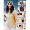 imageFREE SOLDIER Womens Waterproof Ski Snow Jacket Fleece Lined Warm Winter Rain Jacket with Hood Fully Taped SeamsLight KhakiGinger Yellow