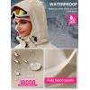 imageFREE SOLDIER Womens Waterproof Ski Snow Jacket Fleece Lined Warm Winter Rain Jacket with Hood Fully Taped SeamsLight KhakiGinger Yellow