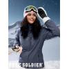 imageFREE SOLDIER Womens Waterproof Ski Snow Jacket Fleece Lined Warm Winter Rain Jacket with Hood Fully Taped SeamsMidnight Navy