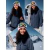 imageFREE SOLDIER Womens Waterproof Ski Snow Jacket Fleece Lined Warm Winter Rain Jacket with Hood Fully Taped SeamsMidnight Navy