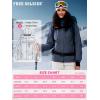 imageFREE SOLDIER Womens Waterproof Ski Snow Jacket Fleece Lined Warm Winter Rain Jacket with Hood Fully Taped SeamsMidnight Navy