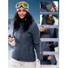 imageFREE SOLDIER Womens Waterproof Ski Snow Jacket Fleece Lined Warm Winter Rain Jacket with Hood Fully Taped SeamsMidnight Navy