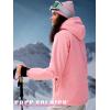 imageFREE SOLDIER Womens Waterproof Ski Snow Jacket Fleece Lined Warm Winter Rain Jacket with Hood Fully Taped SeamsPink
